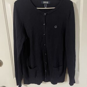 Chase Bank Lands' End Women's Navy Cardigan Sweater